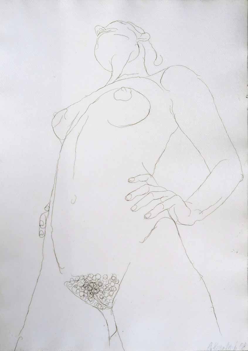 Alena Kupčíková - Dívčí akt (chlupatice)