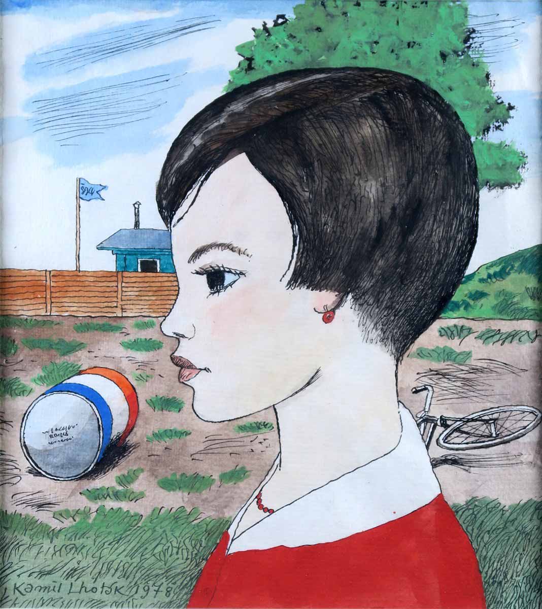 Kamil Lhoták (1912 - 1990) - Dívka u ohrady